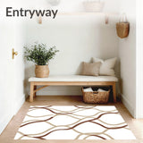 Artisan Interlocking Chevron Motif Luxe Patterned Floor Cover (Brown) - ODIKA