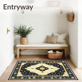 Abstract Geometric Faux Wool for Kitchen(Blue)