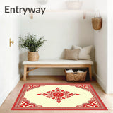 Ornate Paisley Damask Heirloom Decorative Artistic(Red)