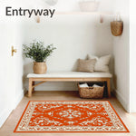 Traditional Damask with Ornamental Border and Classic Details (Orange) - ODIKA