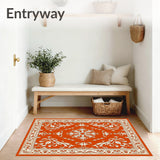 Traditional Damask with Ornamental Border and Classic Details (Orange) - ODIKA