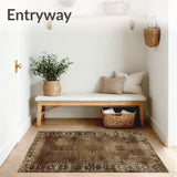 Geometric Spotted Boho Area Rug with Bronze Highlights(Brown)