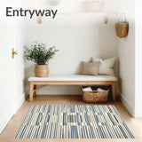 Retro Linear Accent Area with Dual Tone Striped Graphic(Beige)