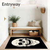 Haunting Bony Face Non Slip Bathtub Cartoon Artwork(Black)