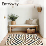Zigzag Contemporary Floor Covering with Neutral Tones (Brown)