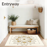 Burst with Radiating Petal Framework Textile Art (Ivory)