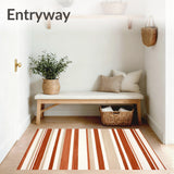 Canyon Stripe Non Shedding Area Modern Beige Patio(Beige)