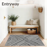 Symmetrical Chevron Inspired Striped Motif with High Contrast(Black)