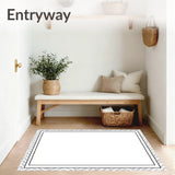 Abstract Tiled Interlocking Grid with Decorative Frame(White)