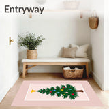 Charming Noel Foyer Adornment Showcasing Conifer Illustration(Green)