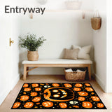 Charming Halloween Themed Round with Pumpkin and Skull Motifs(Orange)