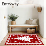Jolly Evergreen Celebration Decorative Seasonal Flooring Accent(Red)