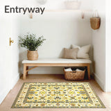 Doormat with Beige Yellow Distressed Design(Beige)