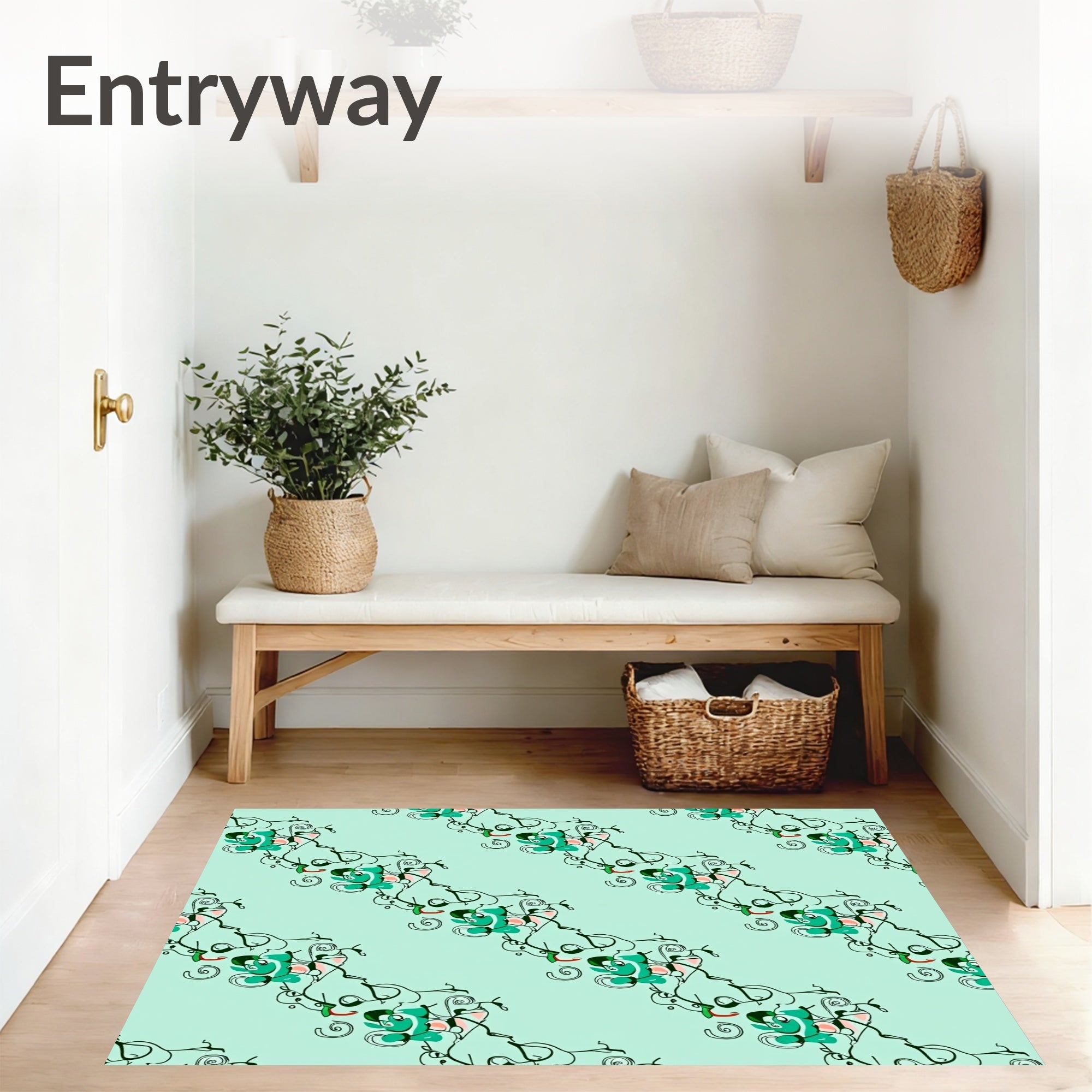 Vintage Botanical Scroll Cascade (Green) - ODIKA