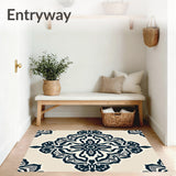 Retro Lattice Medallion with Stylized Interlocking Lines(Beige)