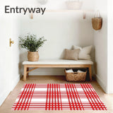 Nordic Holiday Interlocking Plaid with Festive Check Motif(Red)