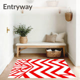 Cane Stripe Chevron Design Floor Holiday(Red)