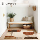 Contemporary Geometric Abstract Featuring Brown And Beige Hues(Beige)