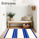 Sporty Stripes Parallel Bands Stylish Modern Distinctive(Blue)