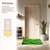 Ultra Soft Area Rug, Non Slip, Stain Resistant, Washable Area Rugs for Living Room, Bedroom, Tropical Leaf Velvet Runner(Green)