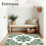 Festive Holly Leaf Medallion Boho Area(Green)