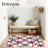 Festive Plaid Holiday Decorative Floor Covering(Red)