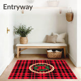 Heritage Tartan with Evergreen Wreath Medallion and Plaid Borders(Red)