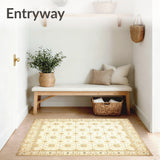 Refined Beige Area Featuring Intricate Floral and Geometric Motifs(Ivory)