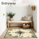 Maritime Explorer Half Round Artistic Compass Navigation(Blue)