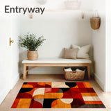 Ember Abstract Geometric Shape Throw Indoor Floor(Orange)