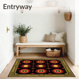 Art Starburst Mosaic with Lively Festive Symmetry and Glimmering Accents(Black)