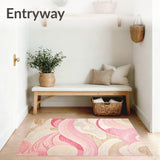 Glamorous Abstract Swirl Pink Beige Bath(Pink)