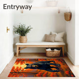 Woodland Creature Sunset Pine Natural Illustration(Black)