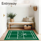 Badminton Court with Crossed Rackets(Green)