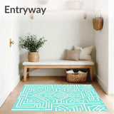 Maze Labyrinth Exotic Wanderlust Crosshatch(Blue)