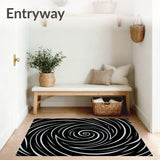 Abstract Swirl Spiral Design Pet Friendly Floor(Black)