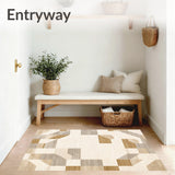 Whimsical Octagonal Beige Hues & Artistic Abstract Design(Beige)