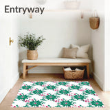 Retro Lattice Blossom with Interlocking Leaf and Floral Array (Green)