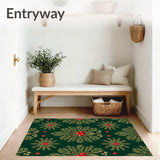 Enchanted Evergreen Joyful Season Doorway Greeting Tapestry(Green)