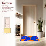 Playful Bright Tiled Composition(Blue)