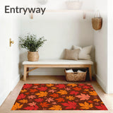 Autumn Foliage Semi Circle Entryway Welcome(Brown)
