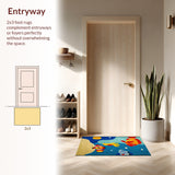 Ultra Soft Area Rug, Non Slip, Stain Resistant, Washable Area Rugs for Living Room, Bedroom, Sea Animals Kids Playroom(Blue)