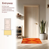 Ultra Soft Area Rug, Non Slip, Stain Resistant, Washable Area Rugs for Living Room, Bedroom, Modern Abstract Geometric Non-Slip Living Room(Orange)