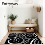Abstract Swirl Plush Floor Cover Machine (Black) - ODIKA