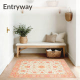 Elegant Area With Intricate Floral Motifs And Beige Hue(Ivory)