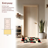 Ultra Soft Area Rug, Non Slip, Stain Resistant, Washable Area Rugs for Living Room, Bedroom, Vinyl Record Round(Black)