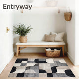 Contemporary Abstract with Minimalist Shapes and Beige Linear Motifs(Gray)