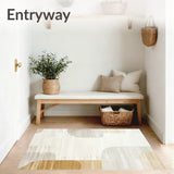 Distressed Beige Runner Modern Abstract Floor(Beige)