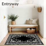 Vintage Damask Inspired Swirl With Delicate Tendrils(Black)