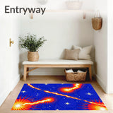 Cosmic Swirl with Interlocking Flares and Starlit Comets (Blue)